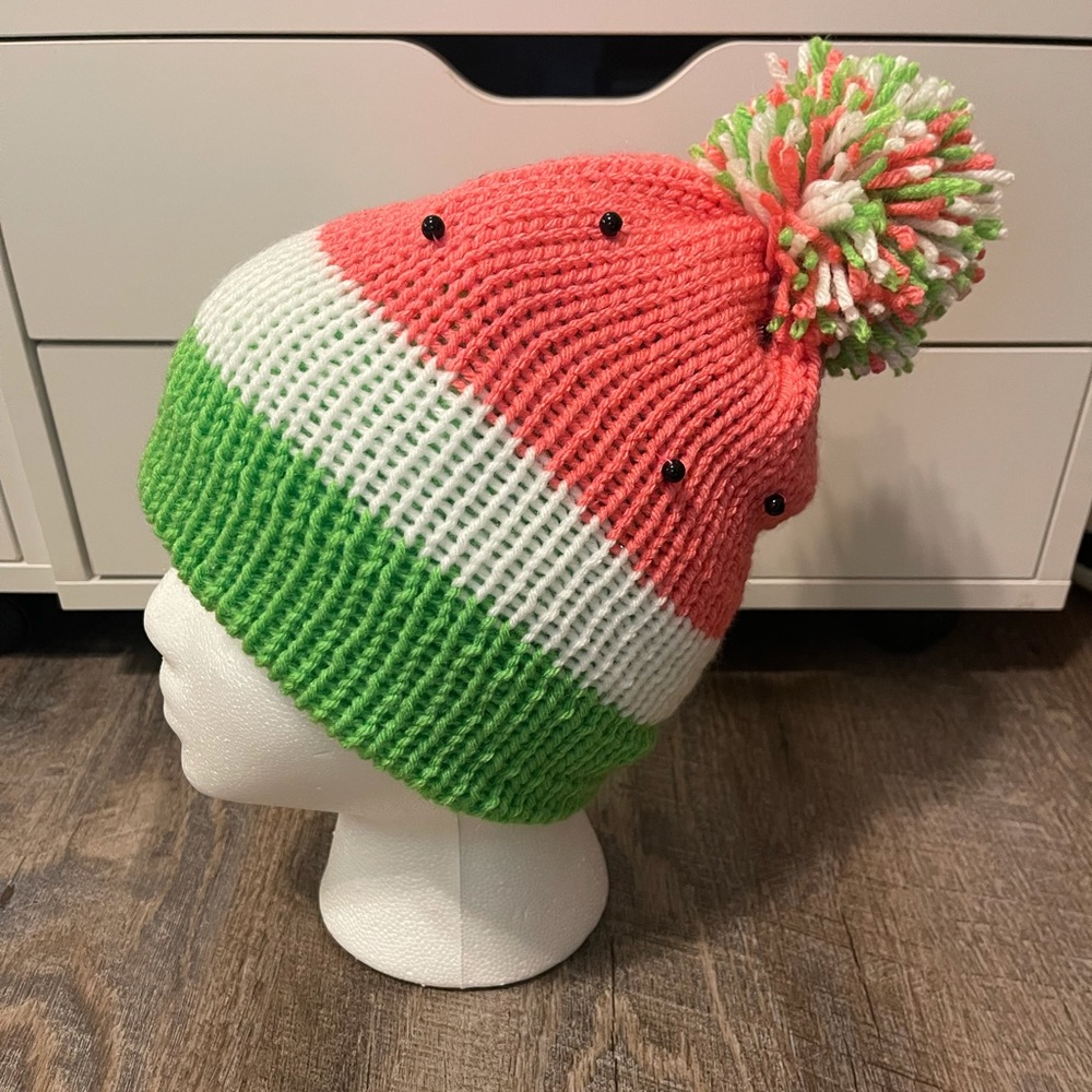 Super cute watermelon winter hat, colorful watermelon beanie.